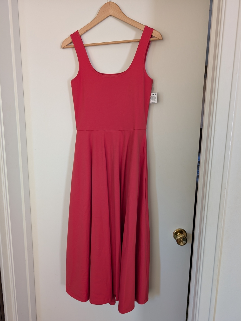 Alfani Coral-Pink Sleeveless Midi Fit-and-Flare Dress - Small